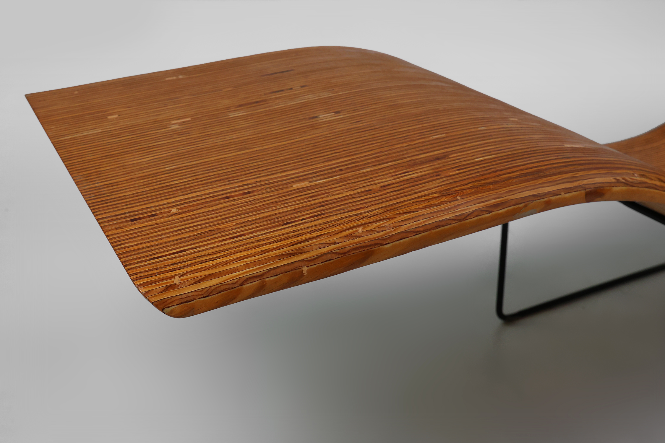 Mid-century stack-laminated lounge chair by Tiller Lesser, Germany 1990thumbnail